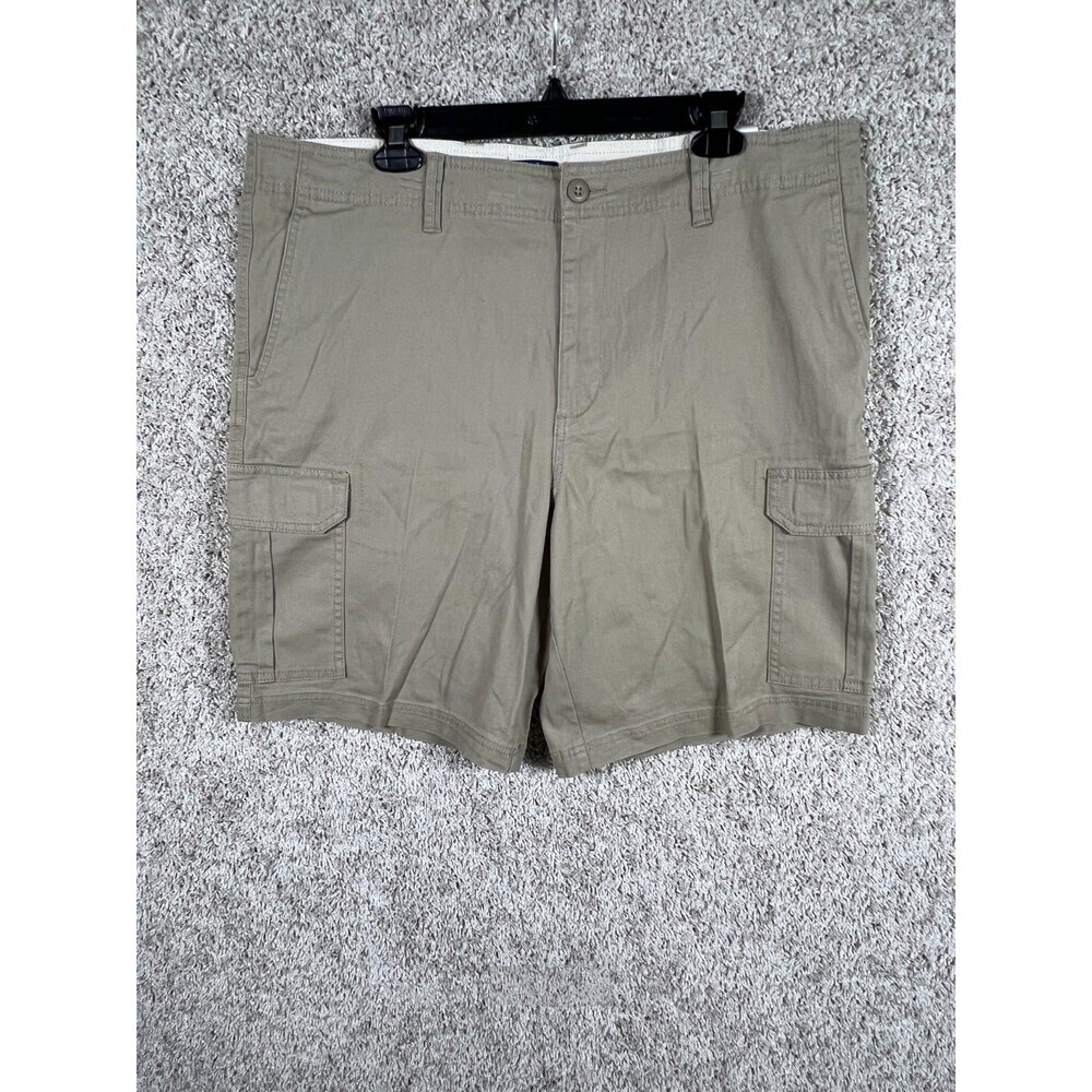 Men’s Khaki Cargo Shorts Size 36 Waist Casual Utility Pockets Lightweight